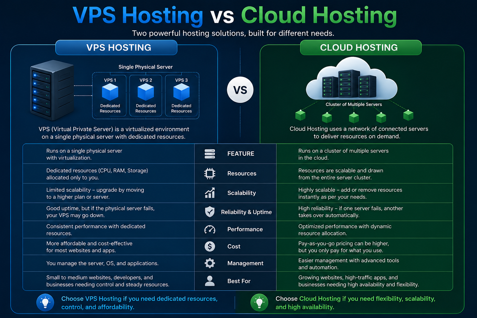 VPS Hosting vs Cloud Hosting UAE